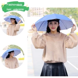 Portable Rain Umbrella Uv Protection Head Umbrella Hat Foldable Outdoor Travel Fishing Sunshade Waterproof Camping Cap Headwear
