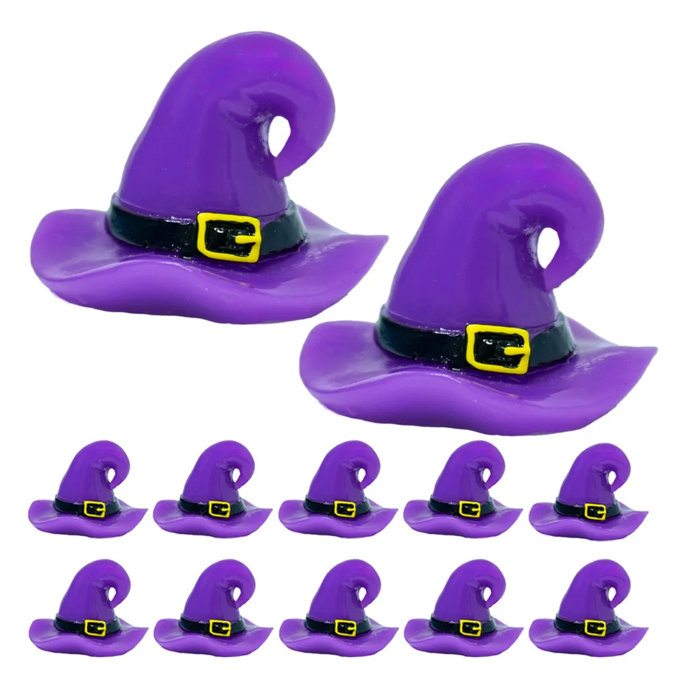 

25Pcs Halloween Mini Witch Hats Vintage Resin Desktop Decoration for Fairy Garden Micro Landscape Haunted Accessories