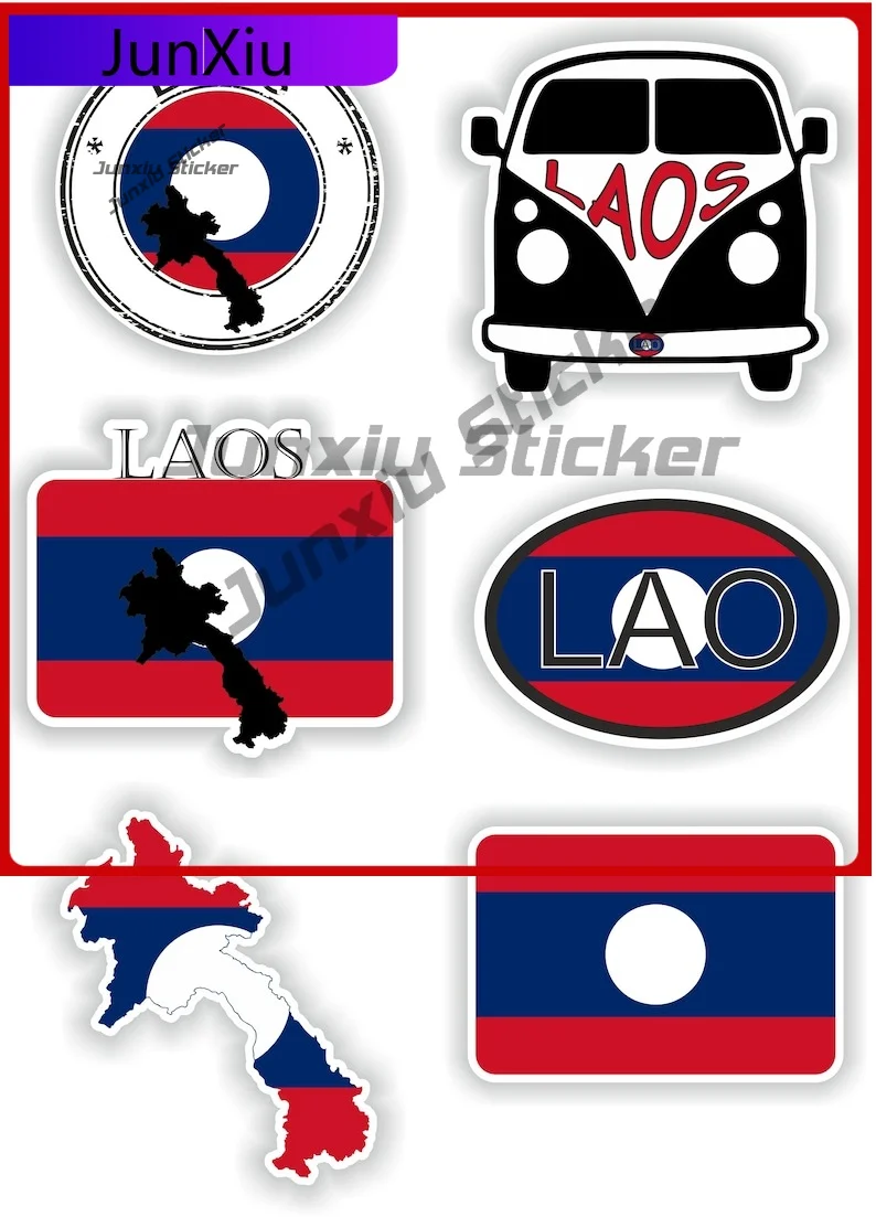 

Laos Graphic Cool Boat Weatherproof Decal Accessory Fade Anime Proof Stylish Unique Resistant Set Cute Six Custom Decals Of