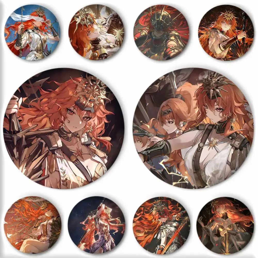 Anime Game Wuthering Waves AUGUSTA Badges Round Cosplay Pin Bag Decor Fans Collect Friends Gifts Brooch Souvenir