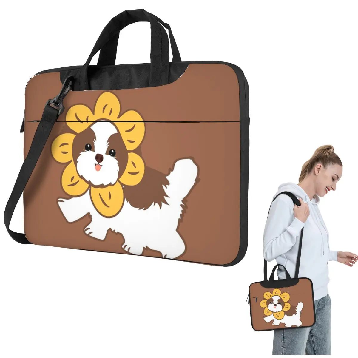 

Shih Tzu Dog Laptop Bag Protective Case Computer Bag 13 14 15.6 Inch Crossbody Notebook Pouch For Macbook Pro Air