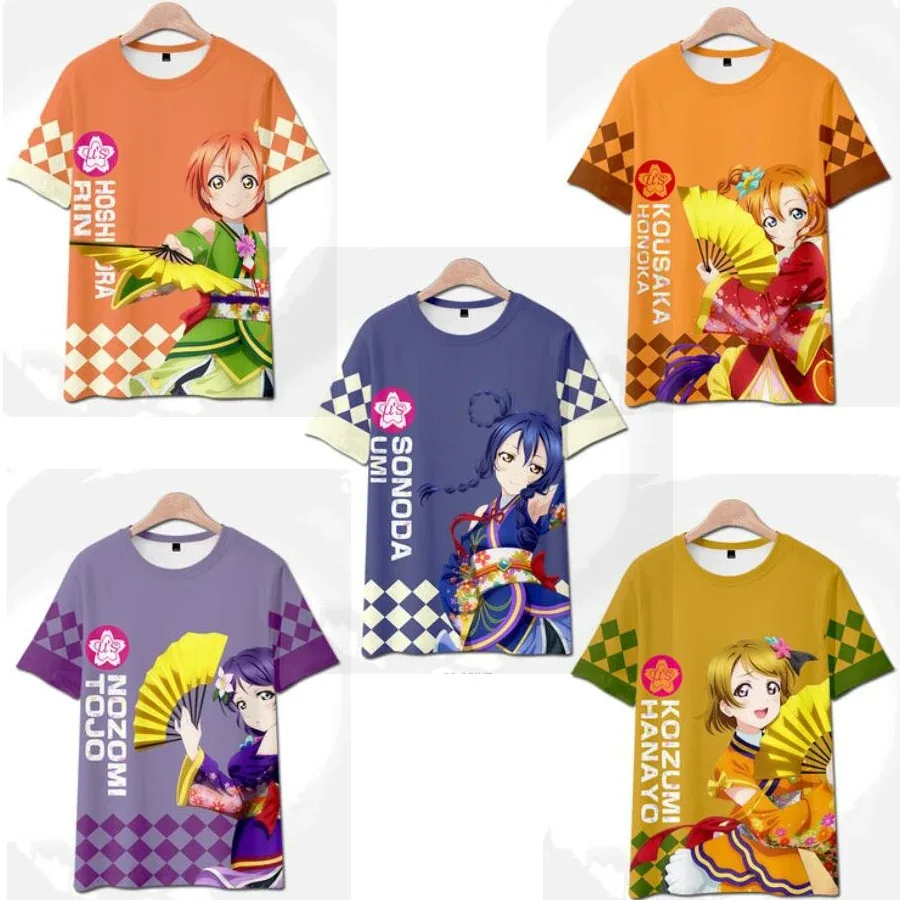 Любовь Ao Vivo! Lovelive escola idol Project eto 3d t camisa das mulheres dos homens kousaka honoka minami kotory sonoda umi ayase