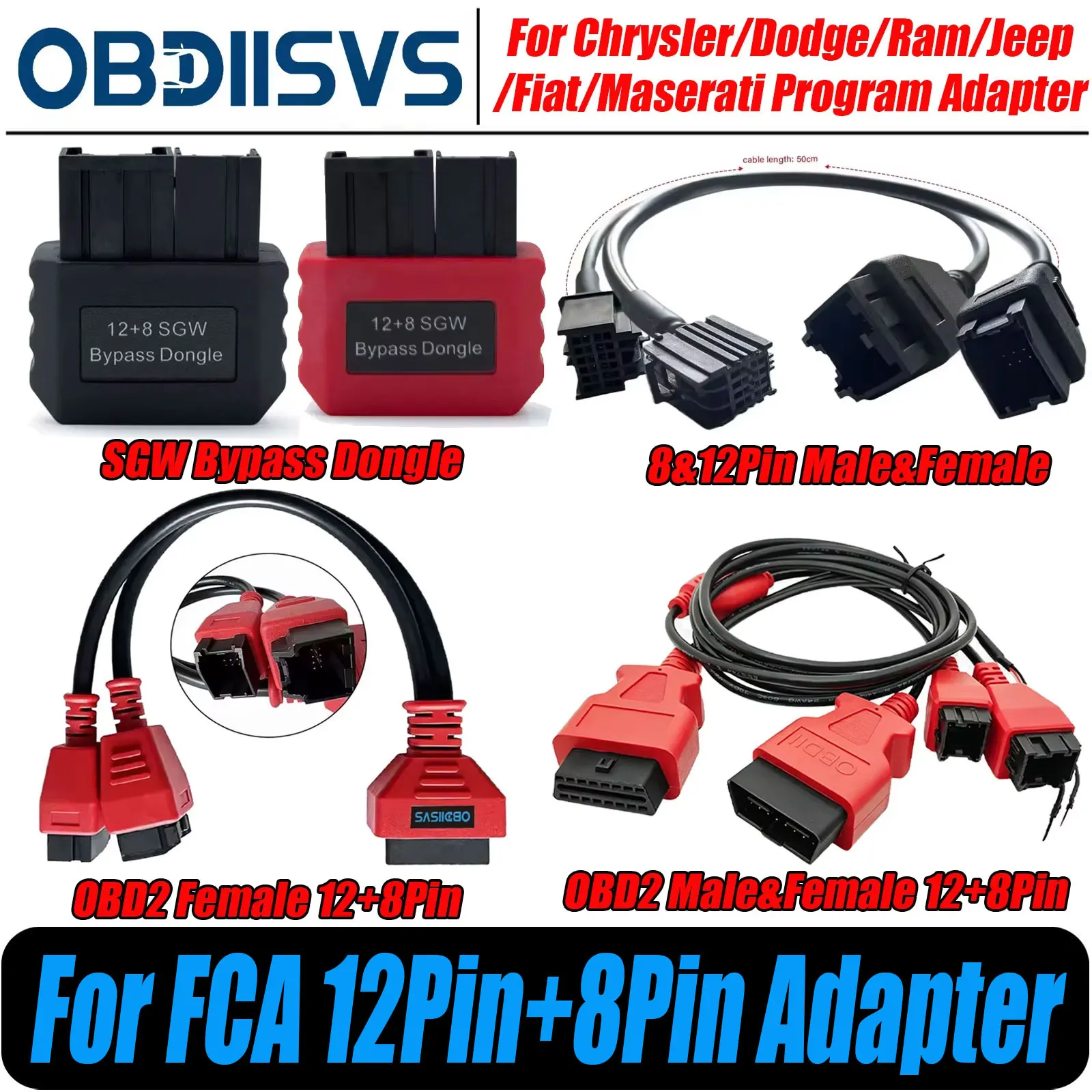 OBD2 Adapter for FCA vehicle SGW Bypass Adapter For Chrysler/Jeep/Dodge/Fiat Secure Gateway Module Support MaxiSys/IM608/X431V