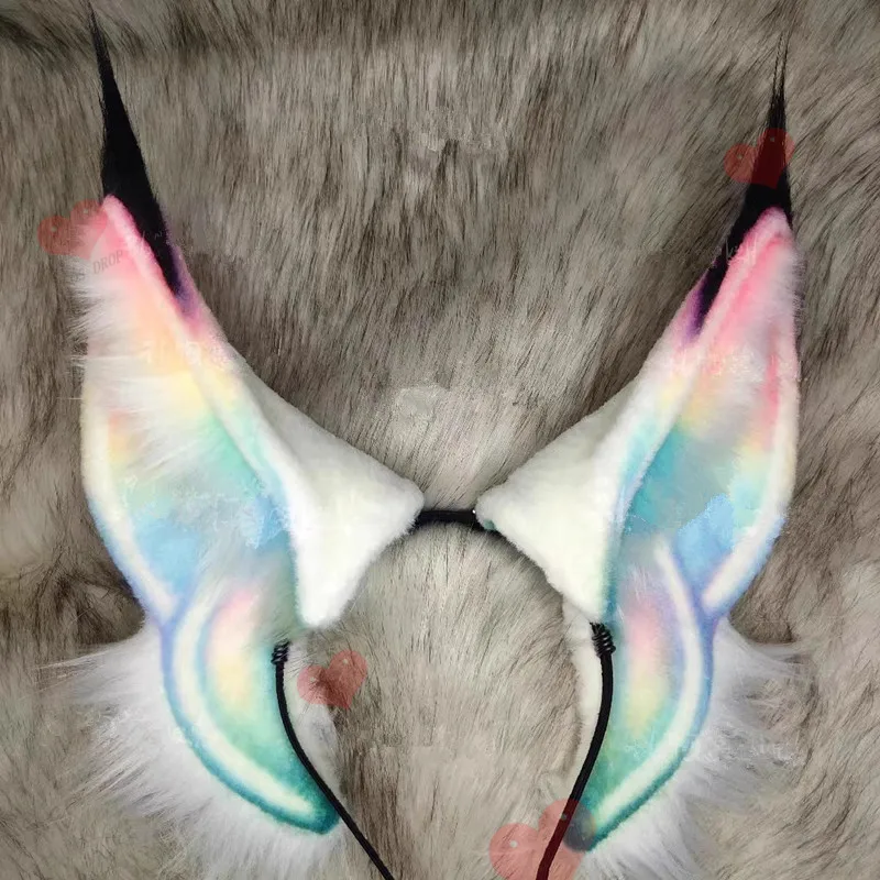 New big simulation beast ear dog fox ear cosplay props Halloween gifts Women's headwear hair accessories