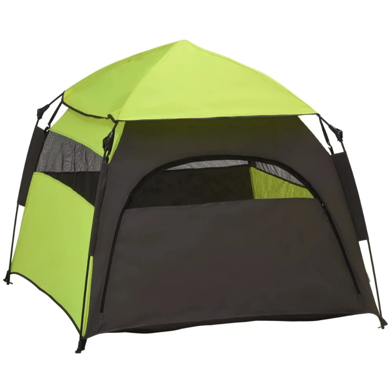 Green oversized dog portable camping tent with handbag for beach, backyard or family use
