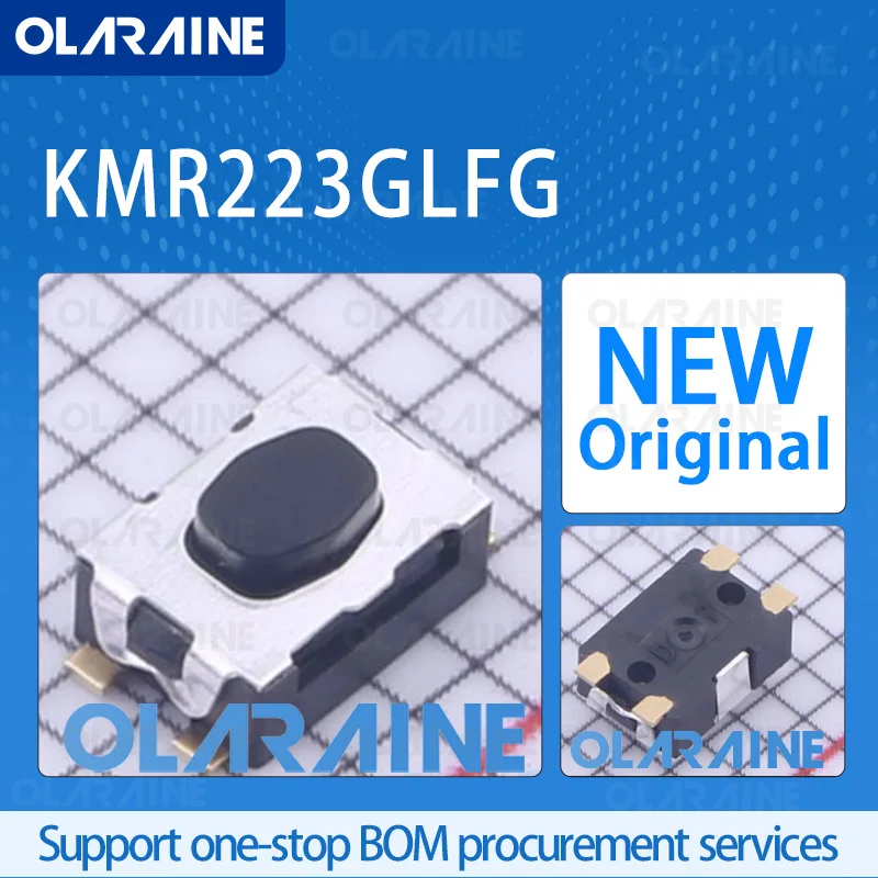 5/10/100Pcs KMR223GLFG SMD Original 100%new Tactile switches Working force 2 N Fixed value DC 24 VDC  200 mVA
