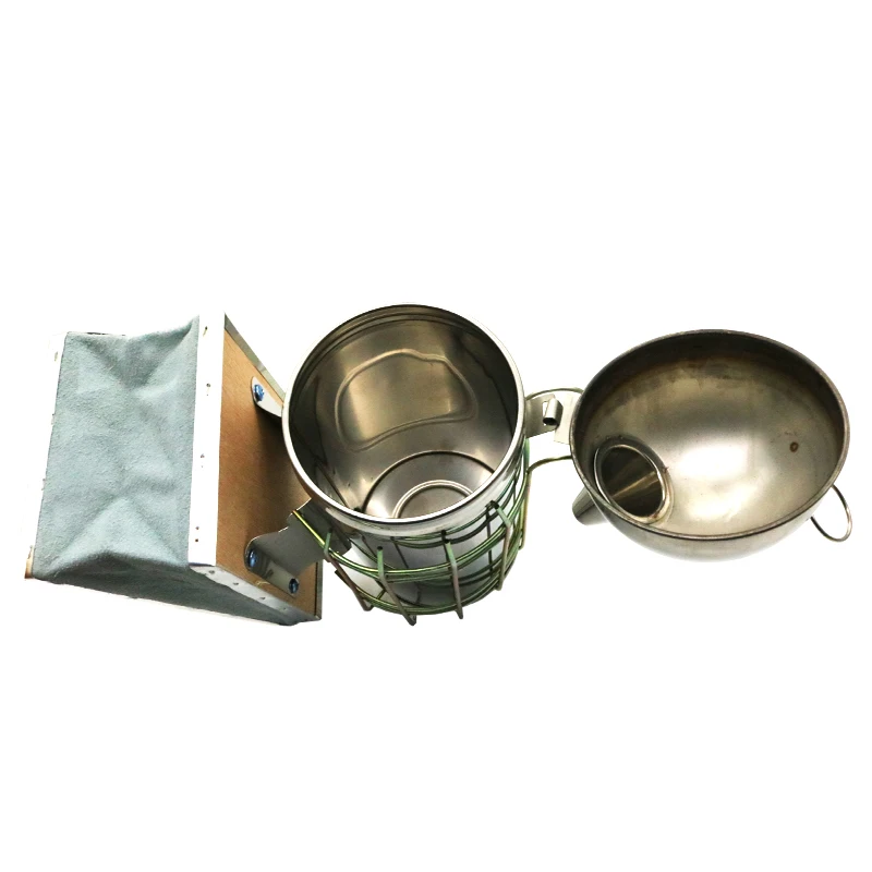 Beekeeping Smoker Stainless Steel Equipment Hive Box Tool Supplies for Beehive Bee Manual Smoke Maker with Hanging Hook Tools