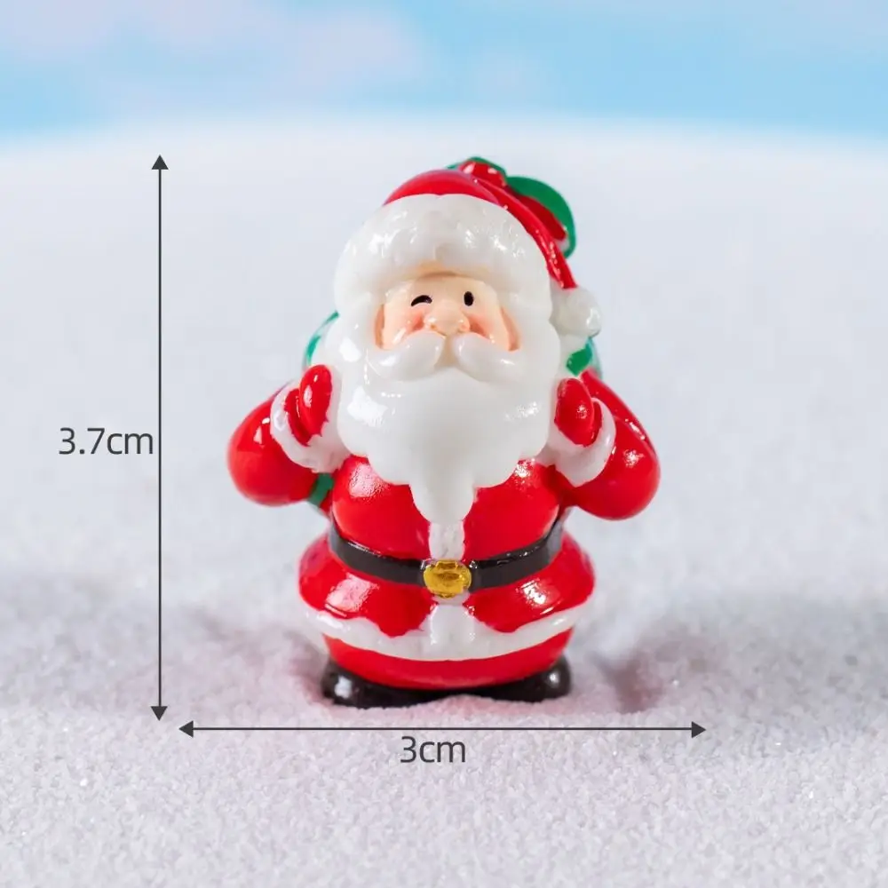 Fashion Resin Christmas Miniature Cartoon New Year Decorations Garden Flower Pot Ornament Table Dollhouse Santa Claus Figurines