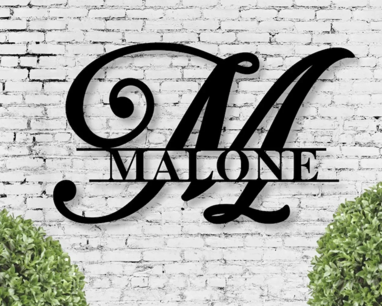 Personalized Metal Sign Custom Last Name Family Name Marker Metal Wall Art Split Monogram Present Ornament Unique Family Decor