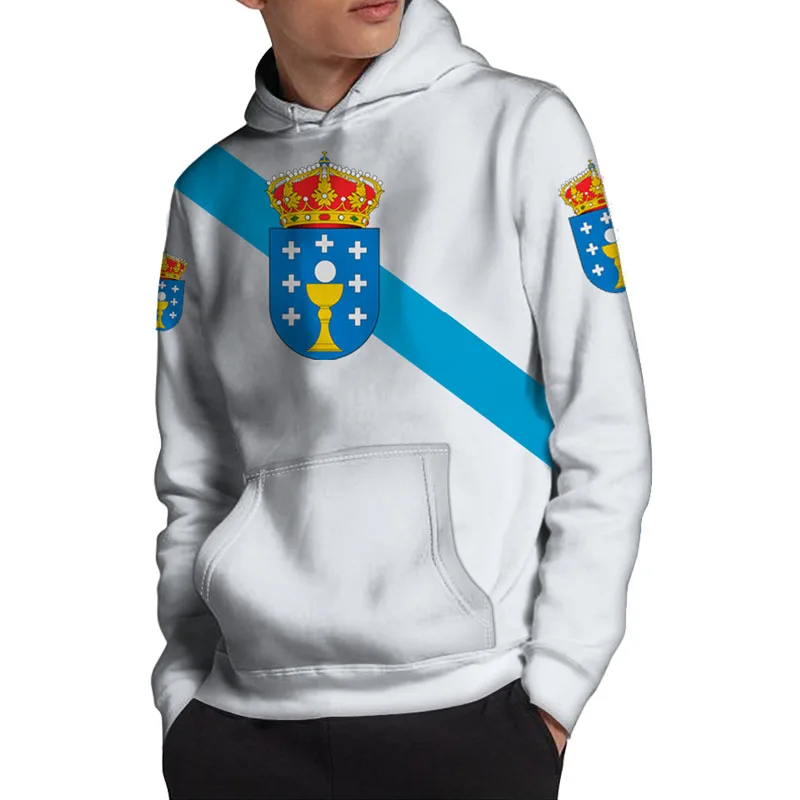 

GALICIA Hoodie free custom made name vigo Sweatshirt print flag word Ourense a coruna santiago de compostela spanish clothing