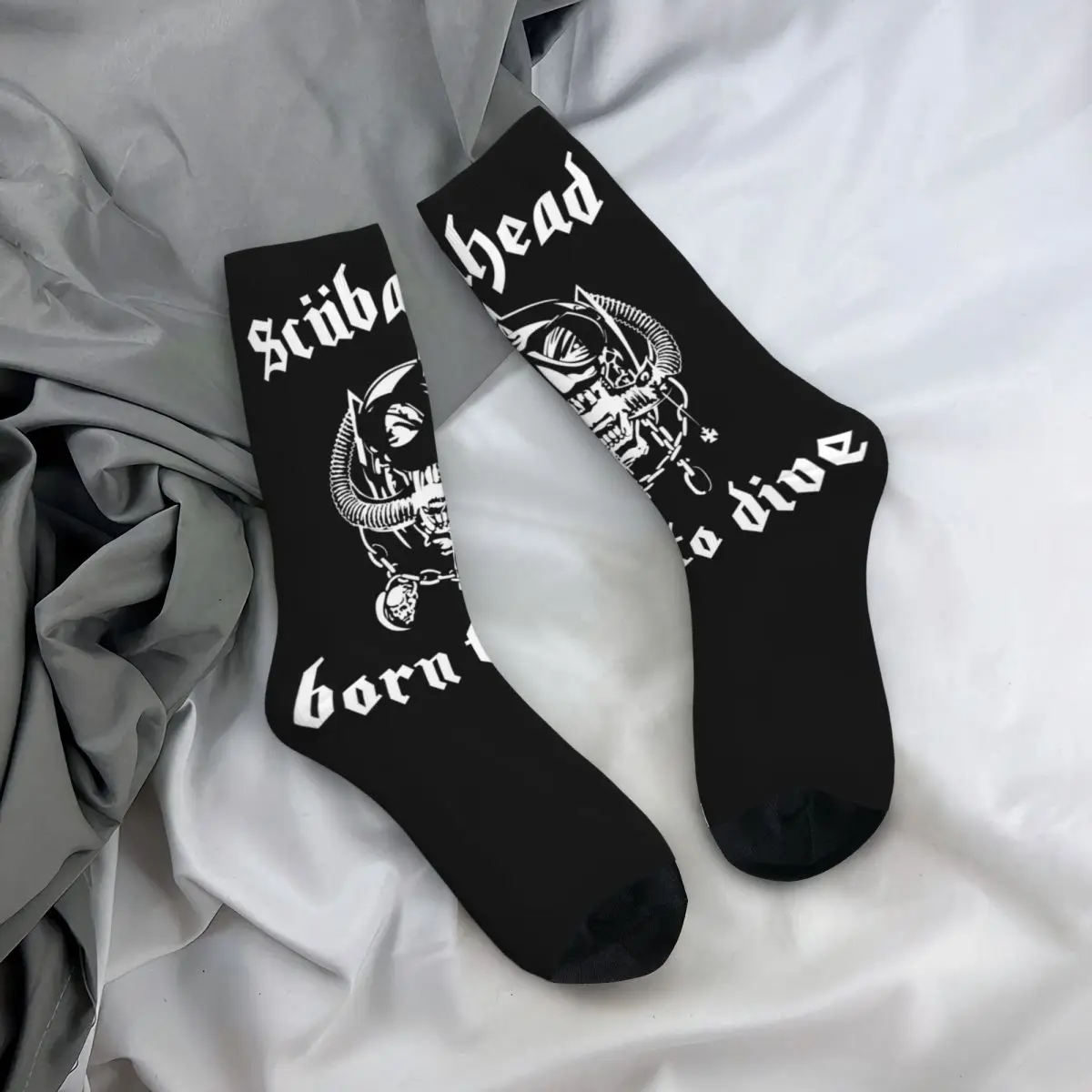 Scuba Diver Skull Scubahead Dive Socks Men Women Funny Happy Socks Spring Summer Autumn Winter Middle Tube Socks Gifts