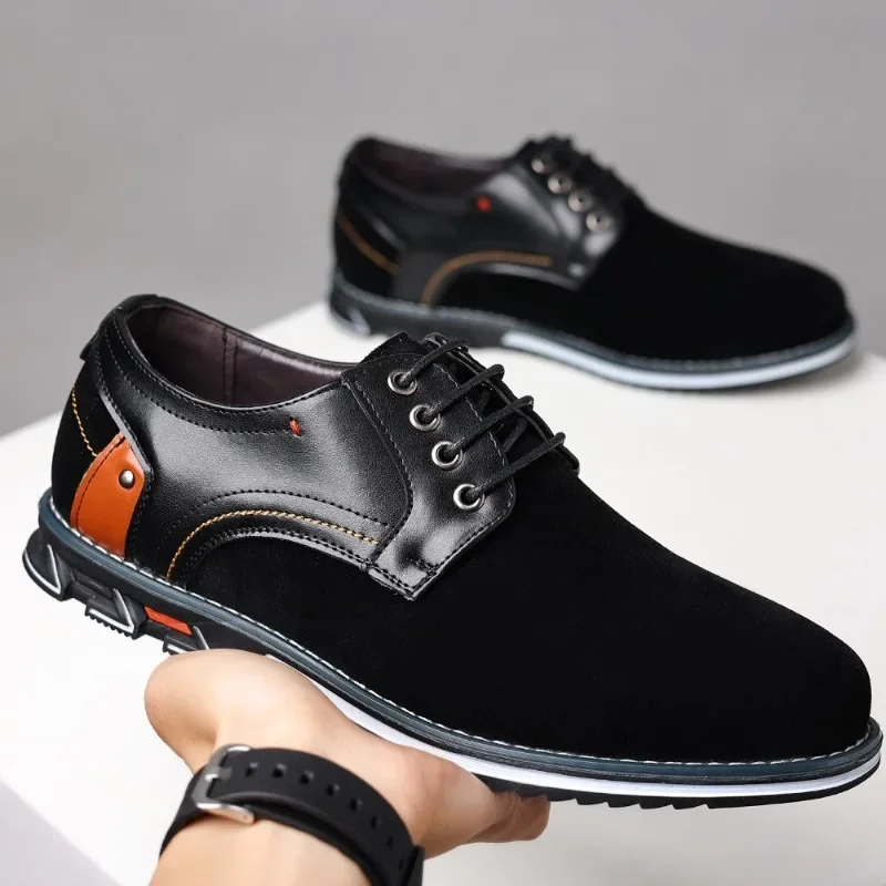 Autumn Men's Casual Shoes Leather 2023 New Product Fashion Anti Suede Casual White Brushed Soft Deer Skin Suede PU Men Shoes