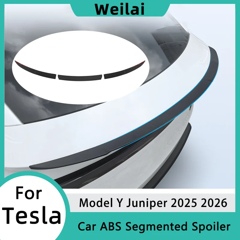 

2025 2026 Новый спойлер для Tesla Model Y Juniper, сегментированный черный цвет из АБС-пластика и углеродного волокна, задний багажник, хвостовое крыло, автомобильный аксессуар
