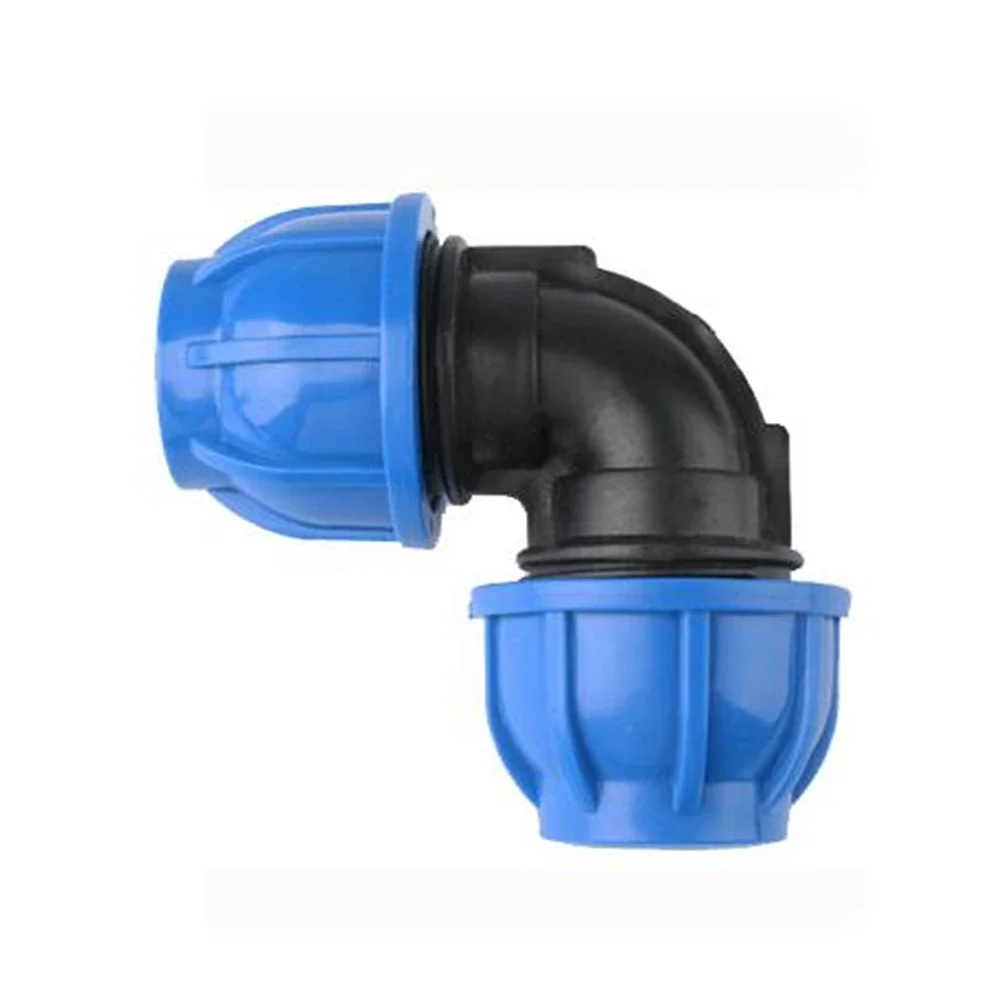 PE Blue Cap Quick Connect Hot Melt Fast Elbow 20 25 Tap Right Angle Elbow Drinking Water Accessories