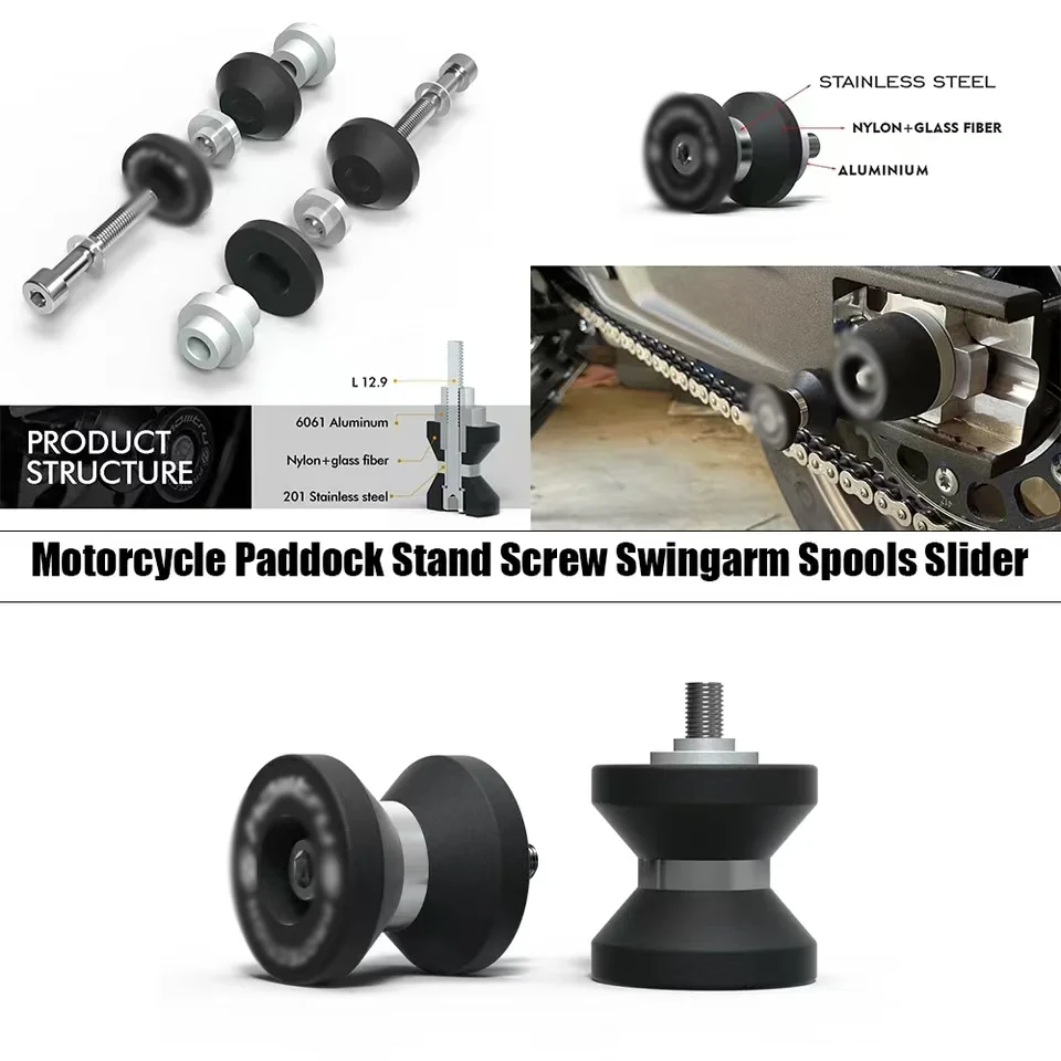 

For Suzuki V-Strom1050 GSX1300R GSX-R1000 R1000R GSX-8S/8R SV650 SV650X Motorcycle Paddock Stand Screw Swingarm Spools Slider