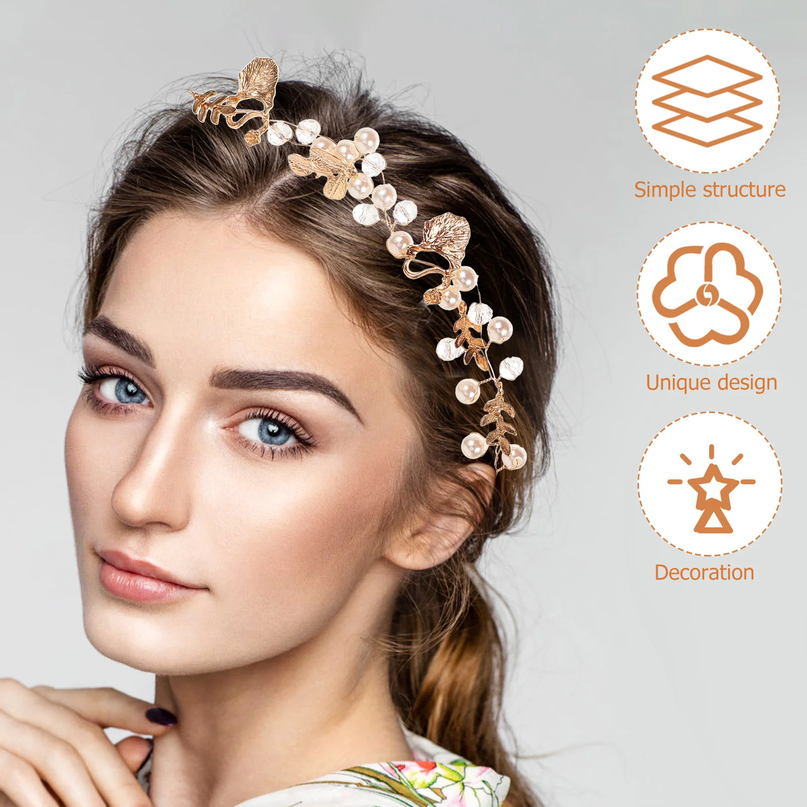 

Pearl Crown Headband Hair Decorations Accessories Wedding Bridal Sea Women Supplies Lightweight Practical