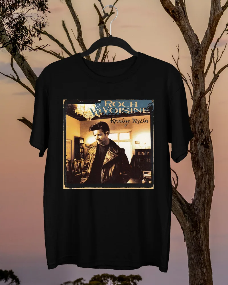 Roch Voisine öpücük yağmur albümü Vintage siyah Unisex S-234XL T-Shirt J730 lüks erkekler için oversizedAnime grafik T-Shirt Clothin