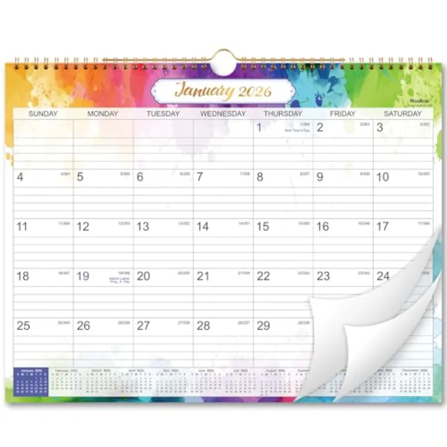 

2026 Wall Calendar - 2026 Calendar 12 Months Wall Calendar 2026 Jan.2026 - Dec.2026 Monthly Calendar with Julian Date 15 x 11.5