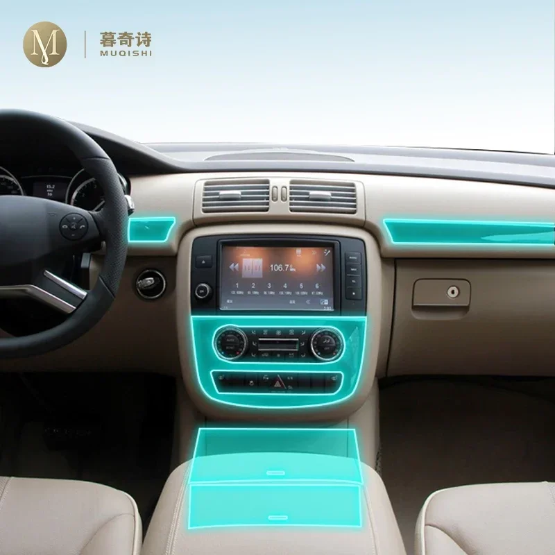 For Mercedes Benz W251 Class-R 2010-2019Car Interior protection film TPU transparent self-adhesive Paint film console Anti refit