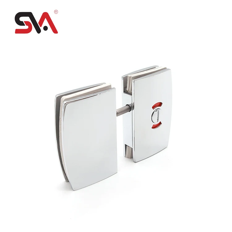 China Factory SVA Direct For Hotel Toilet Perforation-free Indicating Stainless Steel Zinc Alloy Tempered Glass Door Lock