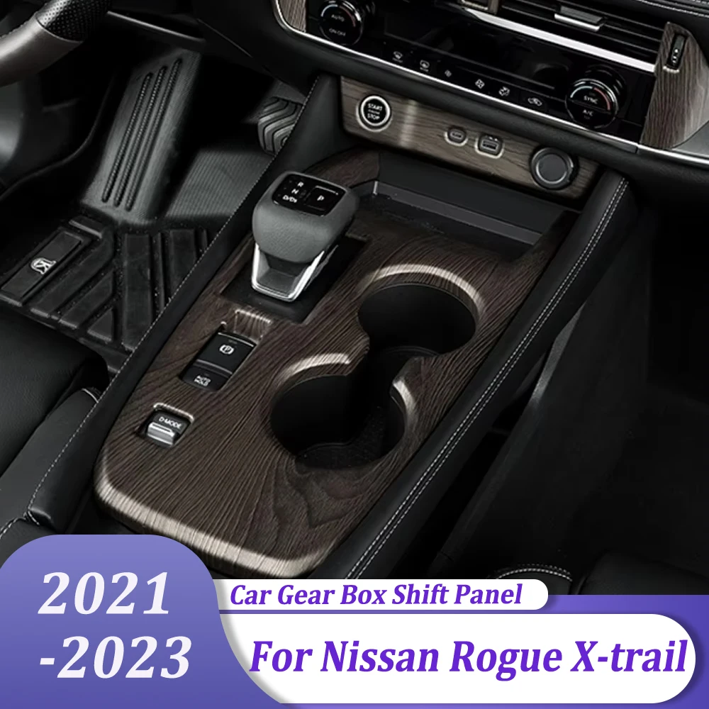 ABS Carbon Fiber Gear Box Shift Panel Cover Trim Interior Car Styling Accessories For Nissan Rogue X-trail 2021 2022 2023 (LHD)