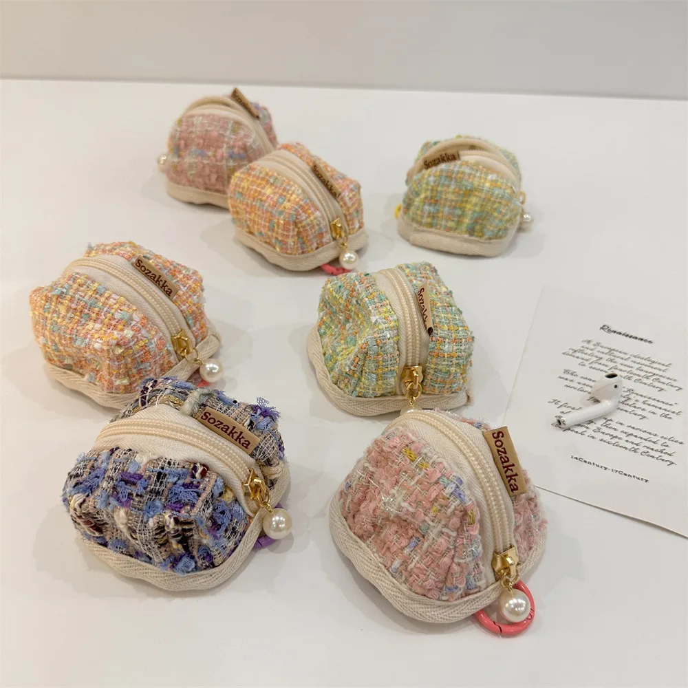 

Woolen plaid suitable for Apple wireless Bluetooth earphone protective case AirPods cute portable storage bag