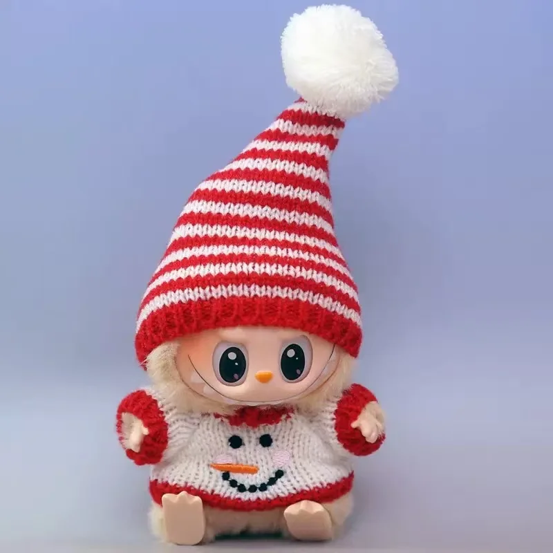 Mini vestiti per bambole Accessori per abiti per la Corea Kpop Exo Labubu Idol V1 V2 Natale Cookie Man Maglione Cappello Abiti di Capodanno