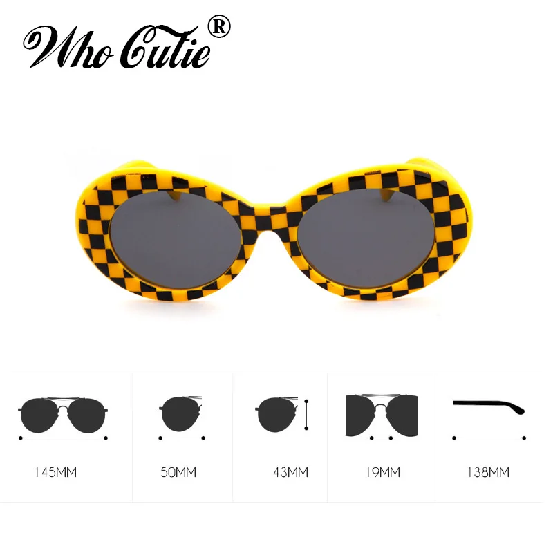 WHO CUTIE New 2023 Vintage Small Oval Sunglasses Men Women Brand Designer 90S Retro White Leopard Frame Shades Sun Glasses OM524