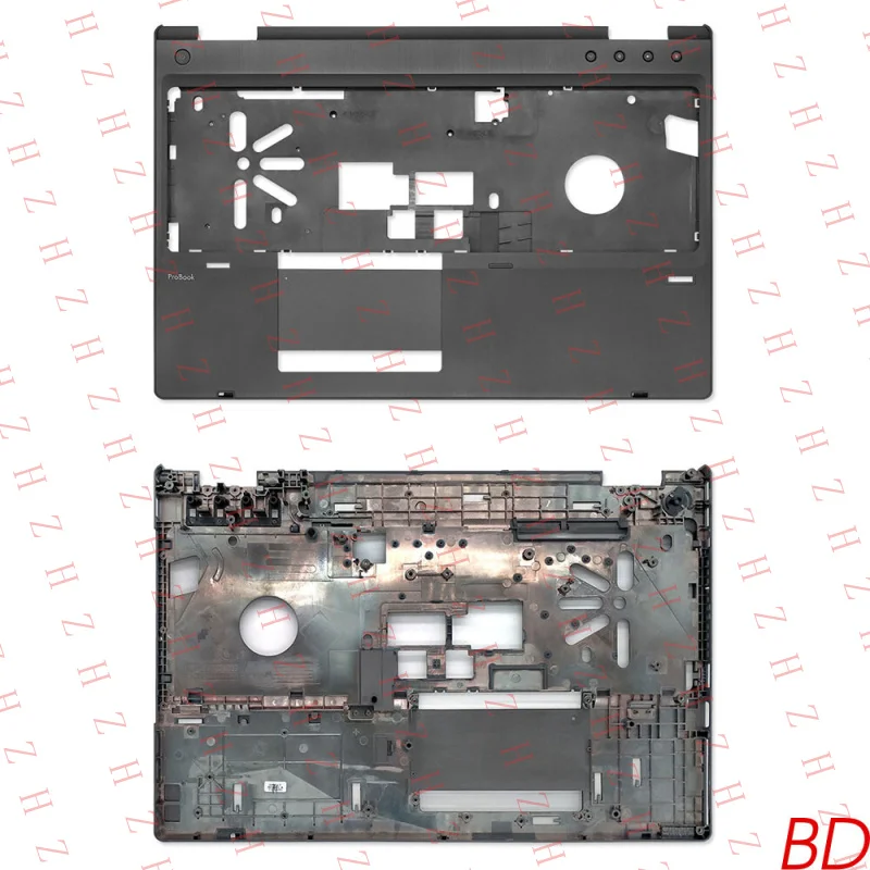 P+ LCD Back Cover Palmrest Bottom Case Shell Brown/ Black For HP 6560B 6570B