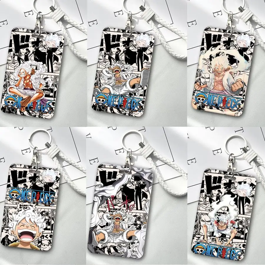 One Piece Cool Luffy 1Pc Card Holder Retractable Credit Card Holders Holders Child Bus with lanyard Badge Bank ID Cover Case