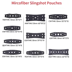 20/50pcs Mircofiber Slingshot Pouches Flat Non-slip Catapults Artificial Leather Pocket for Hunting Slingshot Accessories