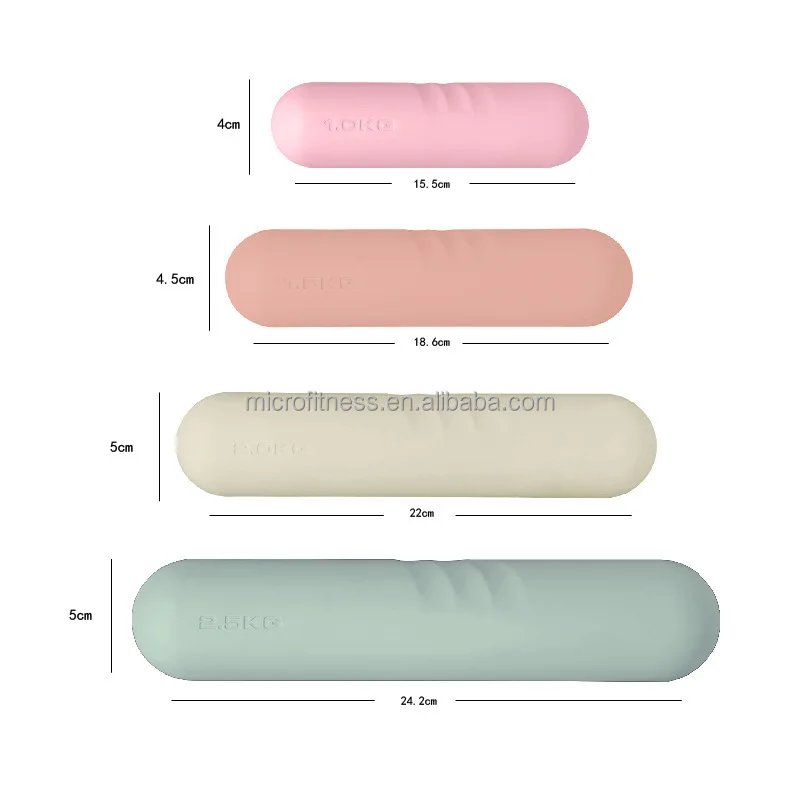 Non-Slip Hand Texture Yoga Dumbbell Bar Free Weights Silicone Edge for Home Use