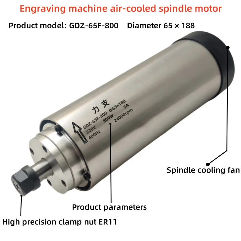 Специальный горячий продавать универсальный двигатель шпинделя с ЧПУ с низким содержанием обслуживания, простой в установке, с воздушным охлаждением