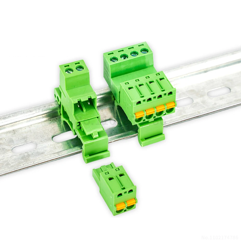 (1 Set) 2EDG-UKR - 5.08mm rail-mounted terminal block with KD spring-loaded terminals for 35mm rail solderless KF 15EDG-UKR 5.08