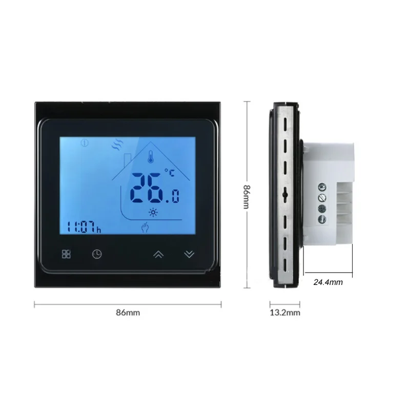 WiFi Heating System Programmable Digital Smart Room Thermostat with Tempered Glass