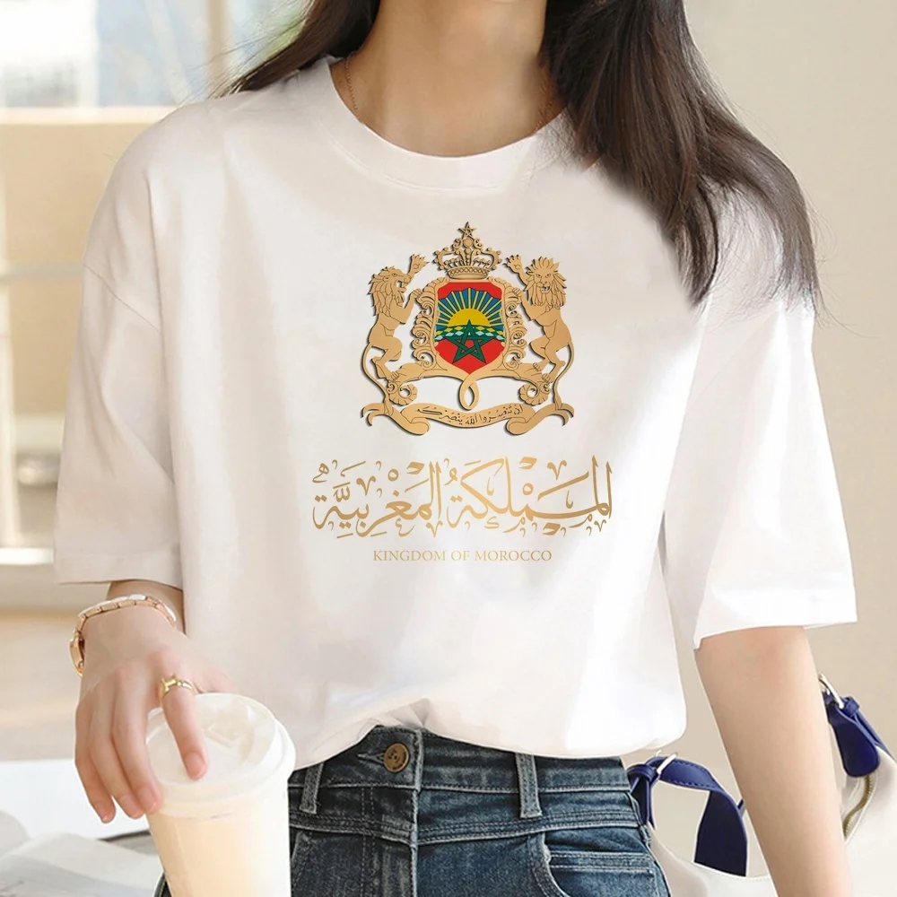 Maroc Morocco t-shirt femme streetwear harajuku summer grunge gyaru t shirt streetwear emo funny japanese korean fashion