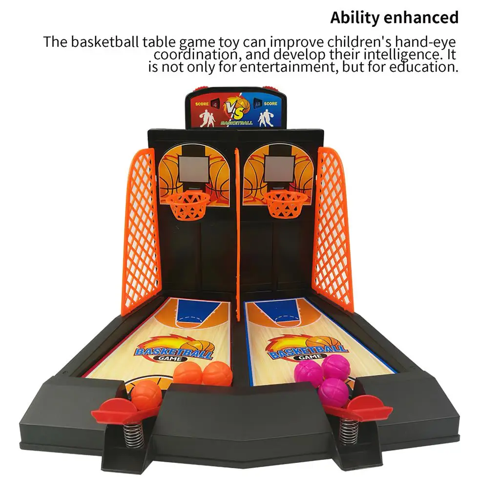 Juego de baloncesto de escritorio, juguetes, mesa de 2 jugadores, juegos de Arcade, expulsión de dedos, cancha de baloncesto, tiro emulacional inteligente