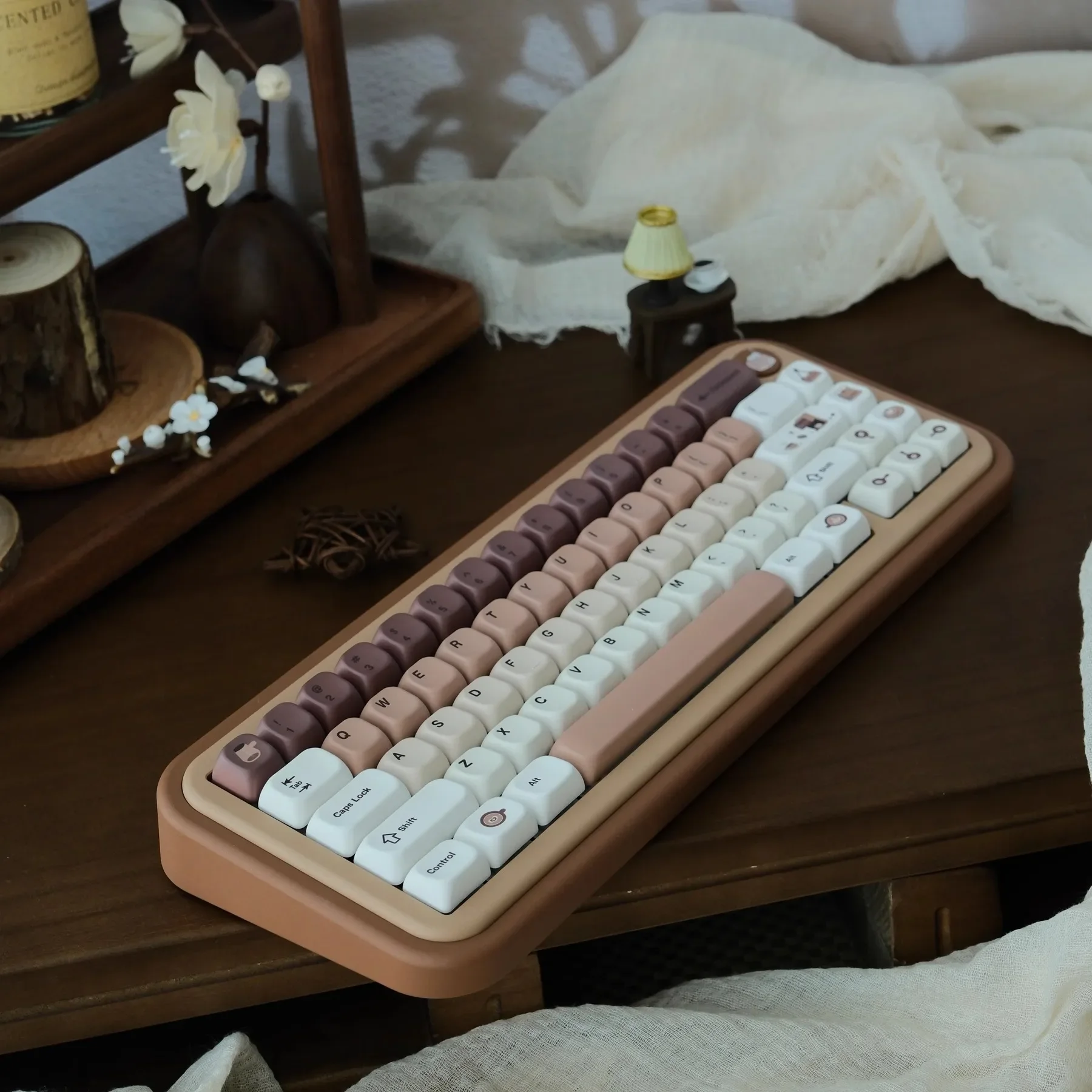 FOA coffee coffee keycap PBT five-sided sublimation + transparent PC customized mechanical keyboard keycap original