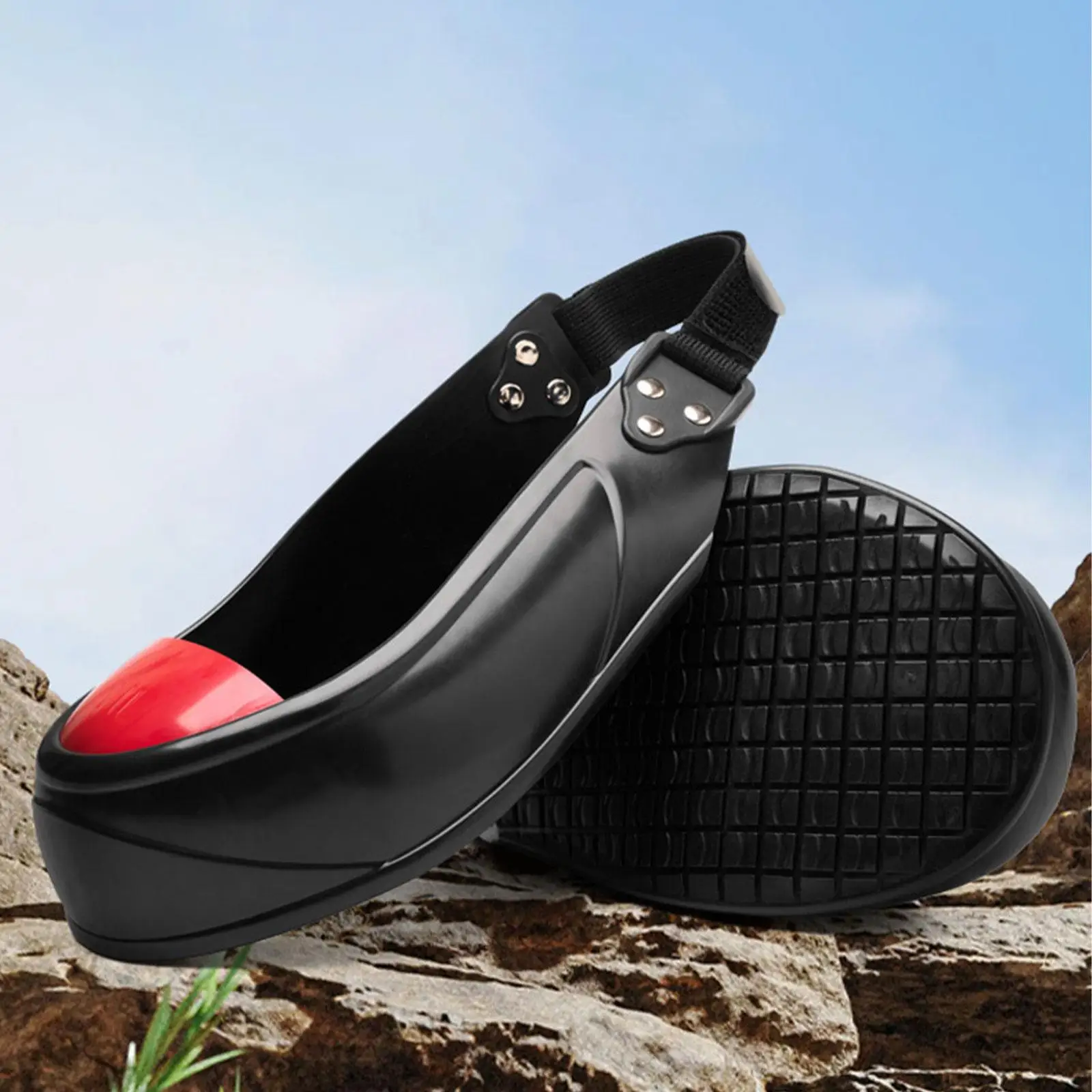Steel Toe Cap Shoe Covers for Adults Anti Slip Rubber Sole Anti Smash Toe Protection for Workplace Visitors Multipurpose