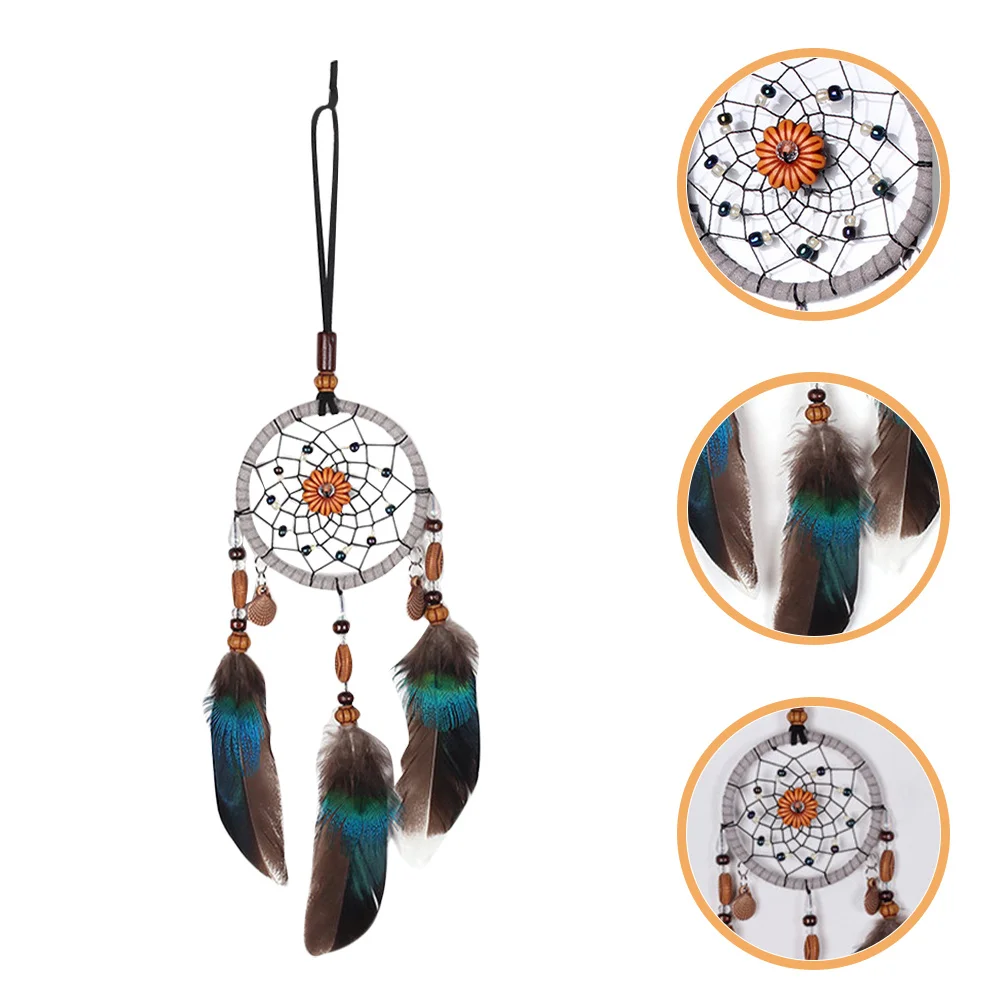 

Dream Catcher Car Hanging Pendant Bohemian Style Tassel Home Decoration Ethnic Wind Chime Ornament For Dorm Office