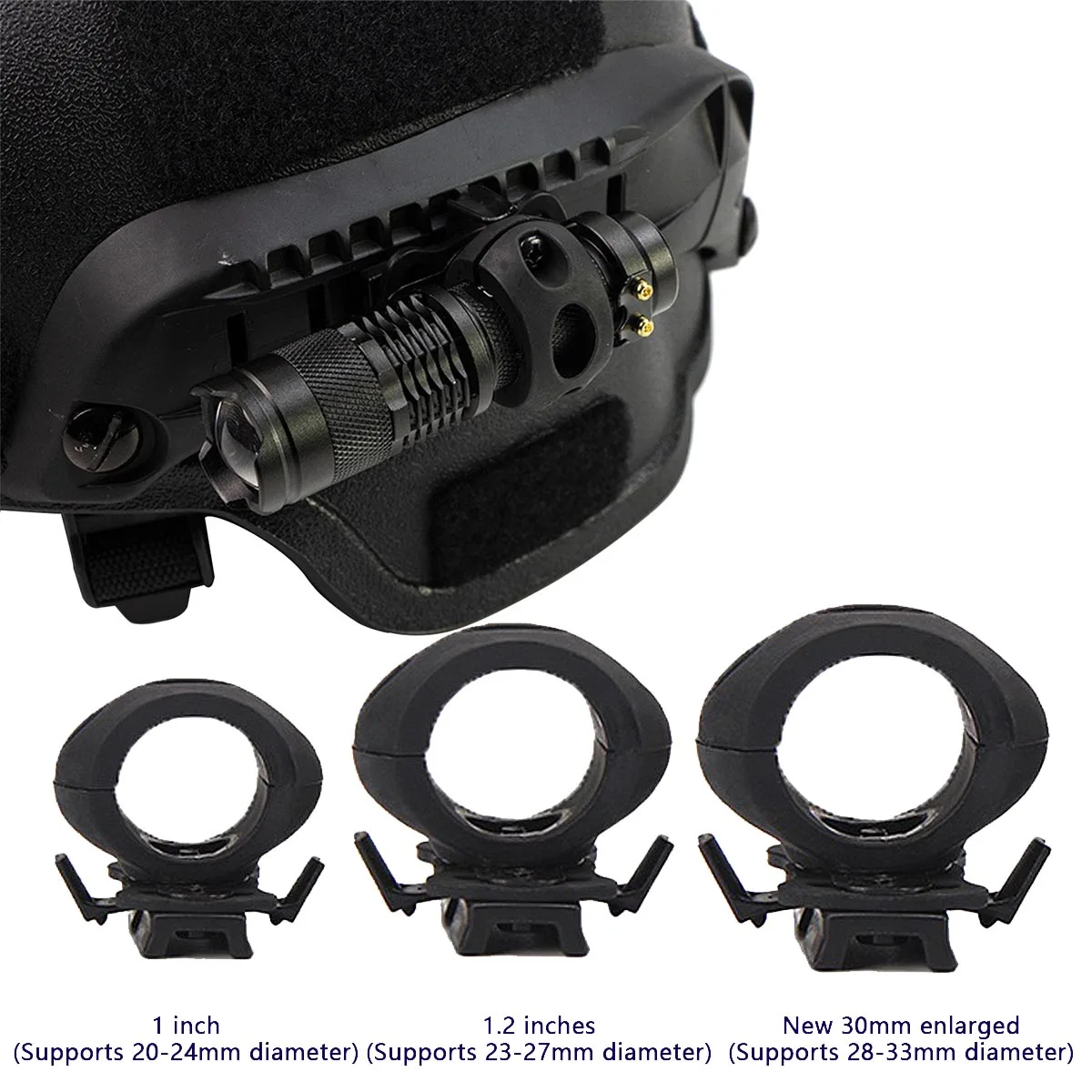 

Тактический шлем, фонарик, зажим, крепление, 360-градусный быстроразъемный универсальный рельсовый светильник для шлема, адаптер для держателя фонаря