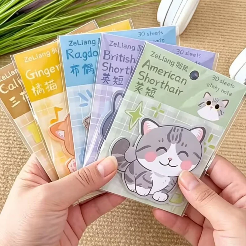 40pcs/lot Kawaii Cat Memo Pad Cute N Times Stationery Label Notepad Bookmark Post School Supplies