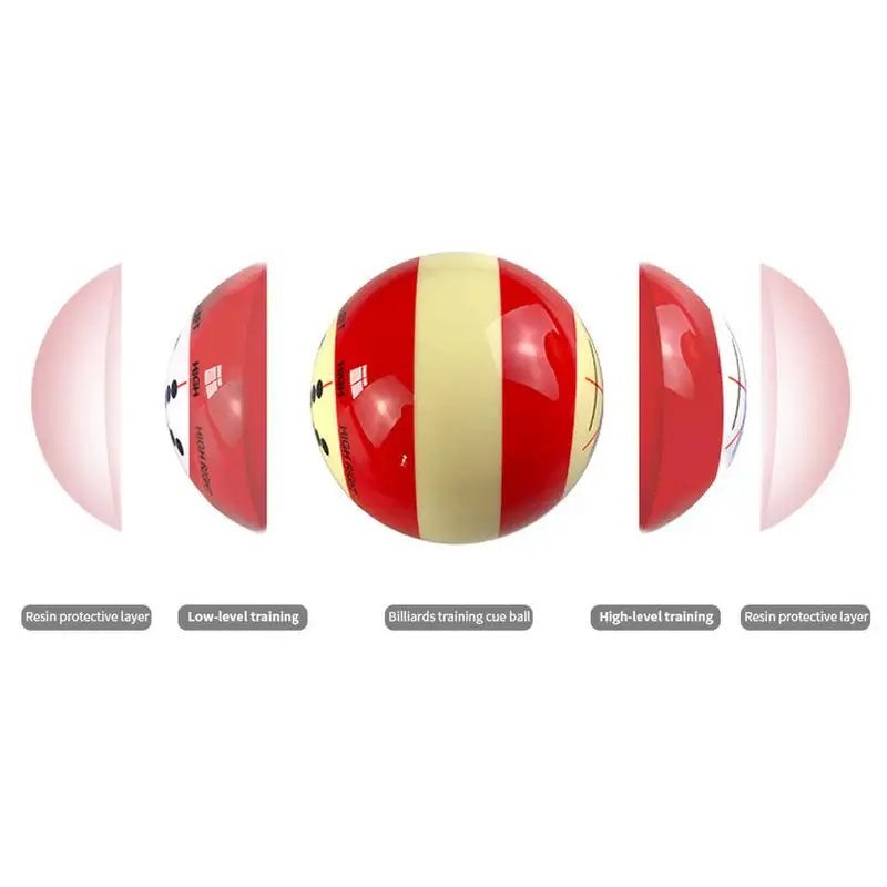 Pelota de entrenamiento de billar para principiantes, color rojo y blanco, mesa de billar para principiantes, estándar