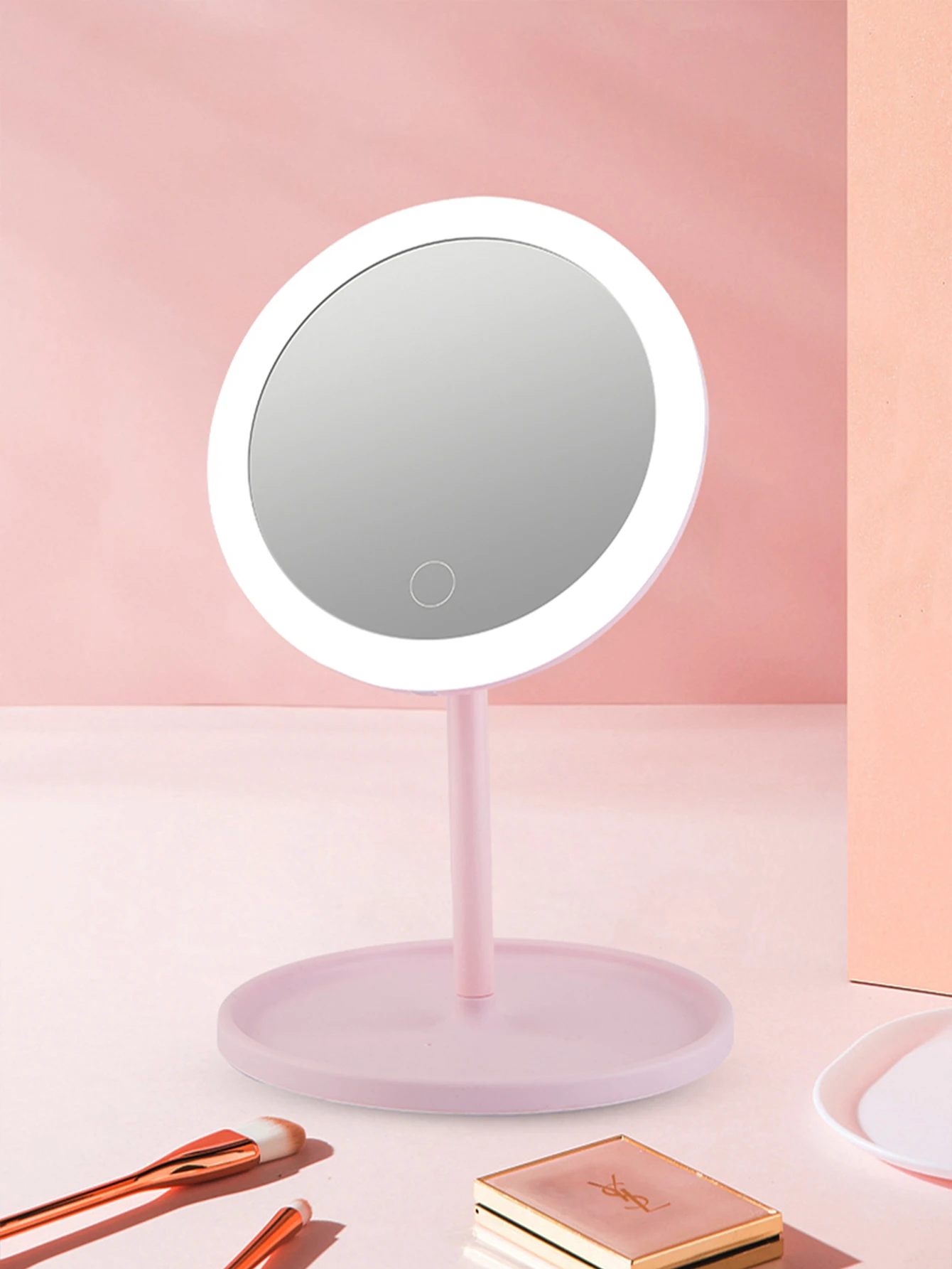 Light up your beauty routine: LED cosmetic mirror with dimmable, rotating and memory functions - USB cosmetic mirror with monoch