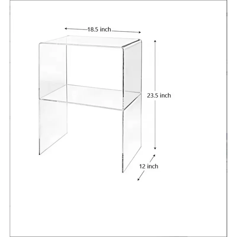 Modern Design Book Displays Shelf Rack Clear Acrylic Magazine Holder Stand Bedside Table