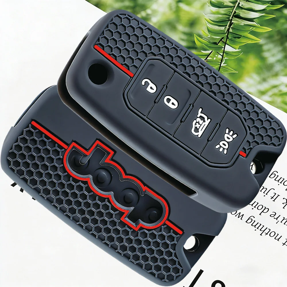 Premium Soft Silicone Car Key Case for Jeep Cherokee Compass Renegade Grand Commander for Dodge Journey Challenger Jcuv Charger
