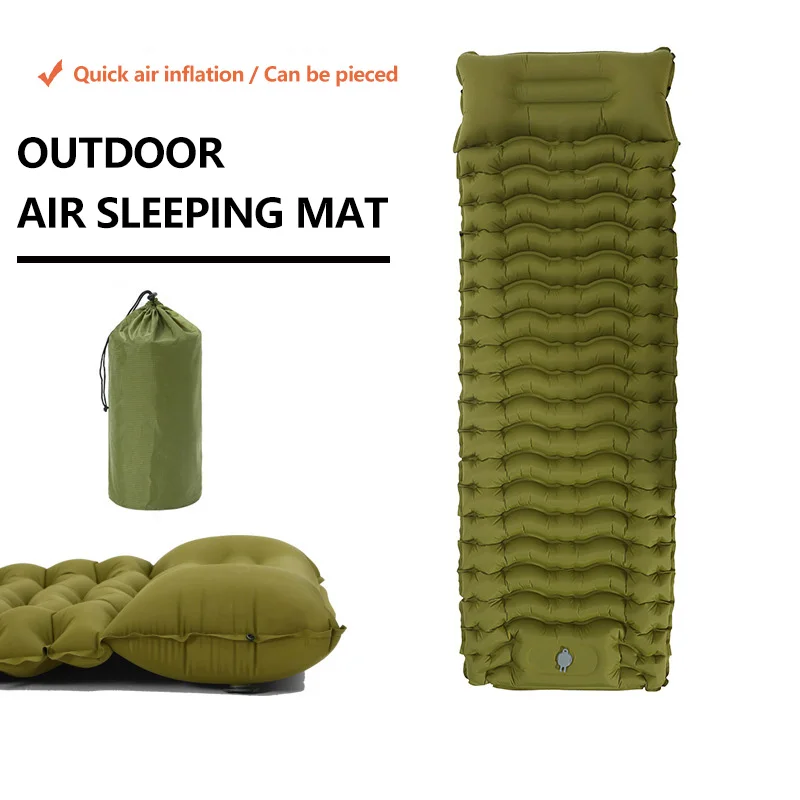 Estera inflable a prueba de humedad y tienda de campaña al aire libre, estera para dormir y colchón doble de empalme de coche grueso, cojín de aire portátil