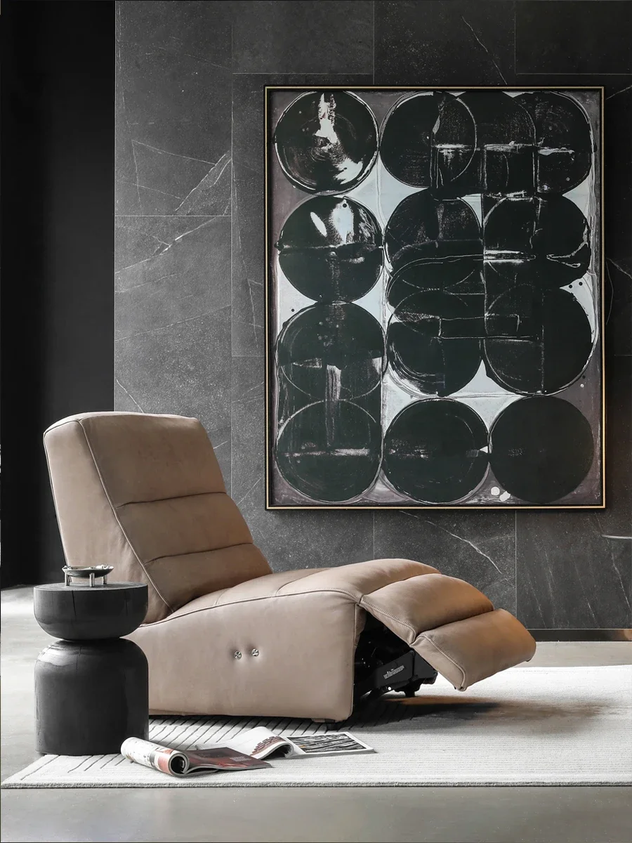 Full leather home theater electric function sofa single chair