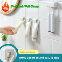 Bathroom Accessories Toothpaste Holder Wall Mounted Organizer for 1 to 10pcs Toothbrush Storage Rack No Punch Needed
