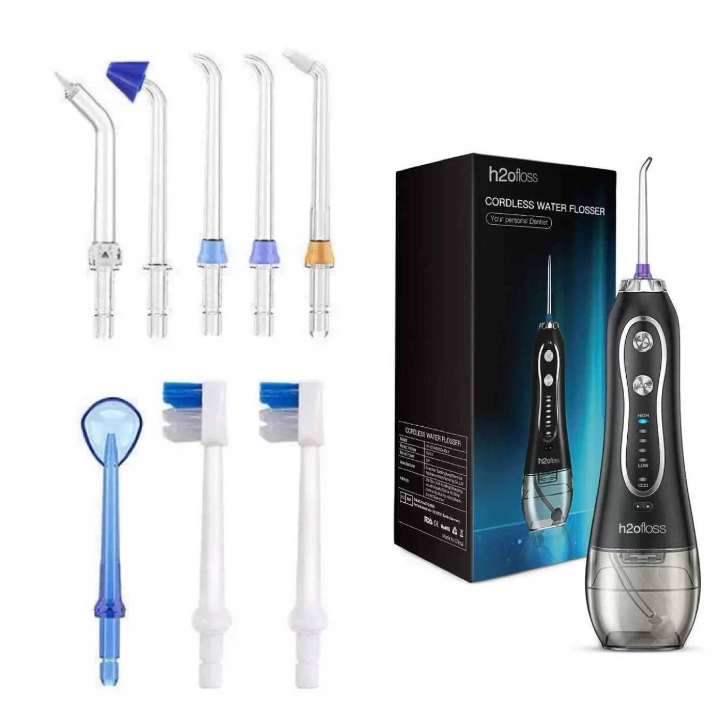 H2ofloss الأصلي طائرة نصائح استبدال الفوهات لجميع أنواع H2ofloss جهاز تنظيف الأسنان بالماء عن طريق الفم الري اكسسوارات رؤساء #1